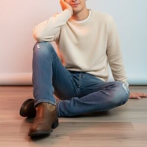 Ariat Men's 34920 Brown Leather Western Cowboy Boots Size 9.5 EE WIDE